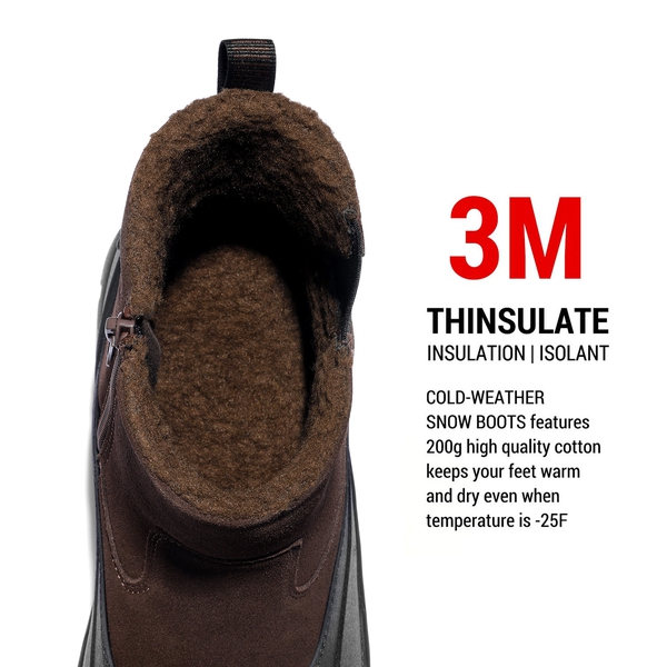 Men's Non-Slip Waterproof Snow Boots - BROWN - 5